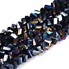 Electroplate Opaque Glass Beads Strands GLAA-N022-4mm-01-1