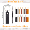   64Pcs 16 Colors PU Leather Keychain KEYC-PH0002-07-2