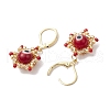 Star of David & Evil Eye Handmade Glass Seed Beads Leverback Earrings EJEW-MZ00389-02-4