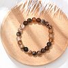 Natural Striped Agate/Banded Agate Beaded Stretch Bracelets X-BJEW-Q692-03I-1