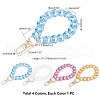 WADORN 4Pcs 4 Colors Transparent Resin Curb Chain Bag Strap FIND-WR0003-97-3