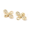 Brass Micro Pave Clear Cubic Zirconia Charms KK-G447-07G-3