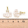Brass Micro Pave Cubic Zirconia Enamel Pendants KK-L231-06G-02-3