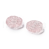 Spray Painted Transparent Glass Beads GLAA-D038-01K-2