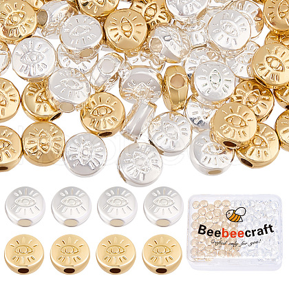 Beebeecraft 100Pcs 2 Colors Alloy Beads FIND-BBC0003-60-1