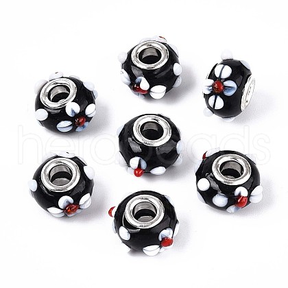 Handmade Lampwork European Beads LAMP-Q029-03K-1