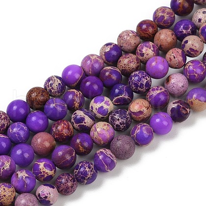 Dyed Natural Regalite/Imperial Jasper/Sea Sediment Jasper Beads Strands G-B124-C04-09-1