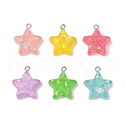 Transparent Resin Pendants RESI-Q020-04A-1