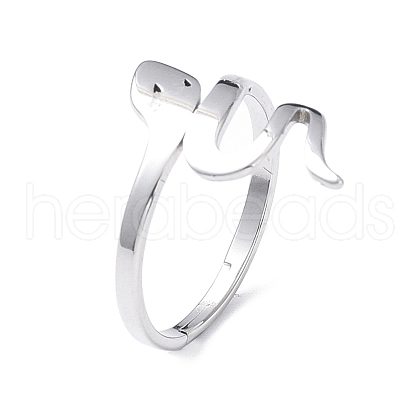 304 Stainless Steel Snake Adjustable Ring for Women RJEW-I097-06P-1