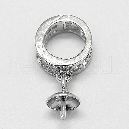 Anti-Tarnish Rhodium Plated 925 Sterling Silver Pendant Bails STER-D029-08P-1