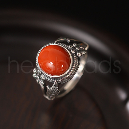 Oval Natural Agate Finger Rings FS-WGC21A7-01-1