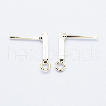 Long-Lasting Plated Brass Stud Earring Findings X-KK-K204-163G-NF-1