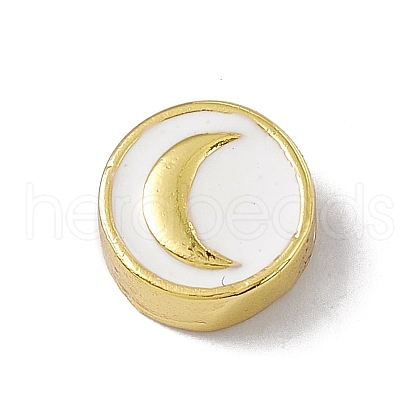 Real 18K Gold Plated Brass Enamel Beads KK-A170-01G-02-1