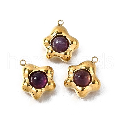 Natural Amethyst Pendants STAS-F318-08A-G-1