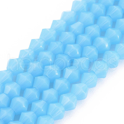 Opaque Solid Color Glass Beads Strands GLAA-Q080-4mm-B11-1