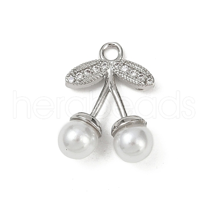 Brass Micro Pave Clear Cubic Zirconia Pendants KK-M322-51P-1