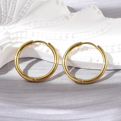 304 Stainless Steel Huggie Hoop Earrings EJEW-G272-02-16mm-G-1