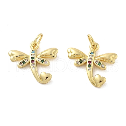 Brass Micro Pave Cubic Zirconia Pendants KK-C092-05G-1