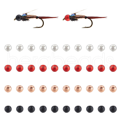 Unicraftale 60Pcs 5 Colors Tungsten Nickel Iron Beads FIND-UN0016-43-1