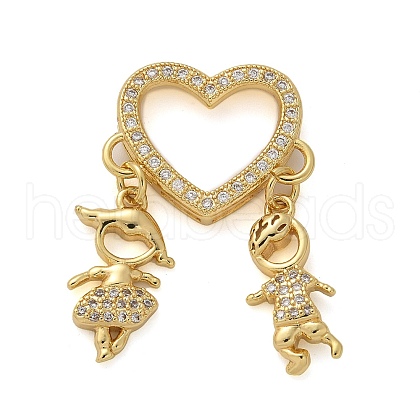 Brass Micro Pave Cubic Zirconia Pendants KK-M319-08G-1