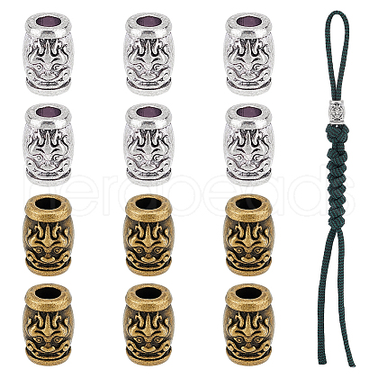  12Pcs 2 Colors Alloy European Beads PALLOY-NB0003-96-1