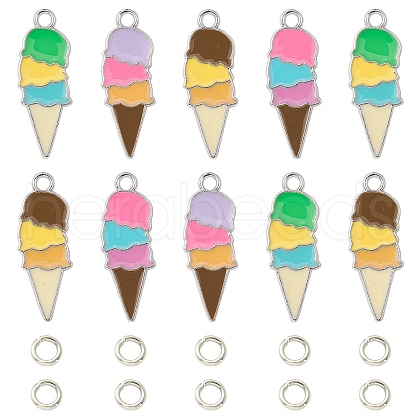 Summer Theme Alloy Enamel Pendants ENAM-YW0002-86P-1