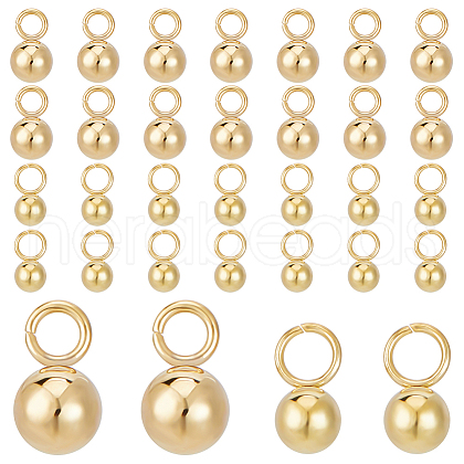 Beebeecraft 60Pcs 2 Sizes Ion Plating(IP) 304 Stainless Steel Sphere Charms STAS-BBC0004-72-1