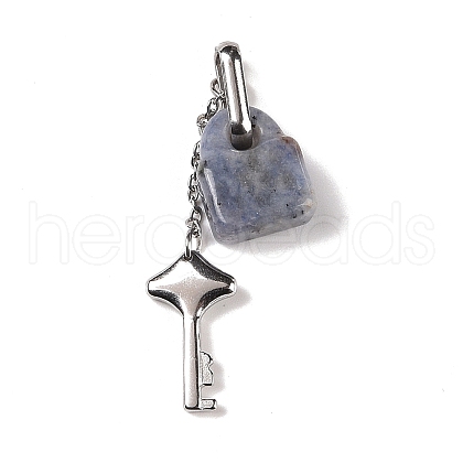 Natural Blue Spot Jasper Pendants G-B027-03C-1