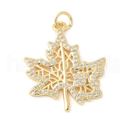 Brass Micro Pave Cubic Zirconia Pendants KK-U053-15G-1