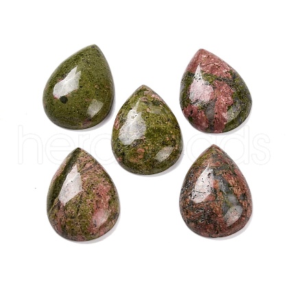 Natural Unakite Cabochons G-B085-03B-03-1