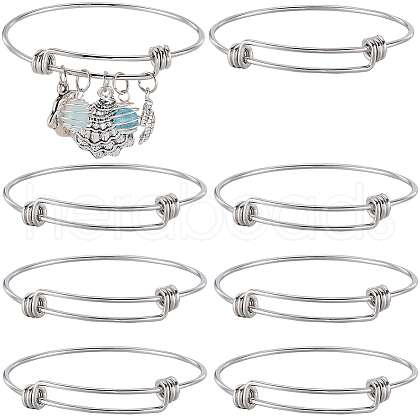 SUNNYCLUE 10Pcs Adjustable 201 Stainless Steel Expandable Bangle Making STAS-SC0008-09-1