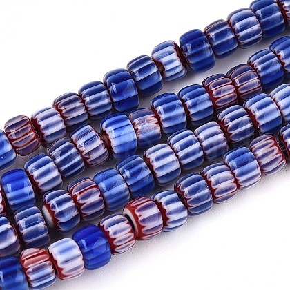 Handmade Millefiori Glass Beads Strands LAMP-T021-27A-03-1