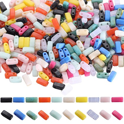 SUNNYCLUE 1000pcs 10 Colors Opaque Acrylic Slide Charms OACR-SC0001-37B-1