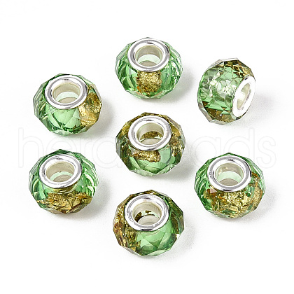 Transparent Resin Rondelle European Beads RESI-N044-01I-1