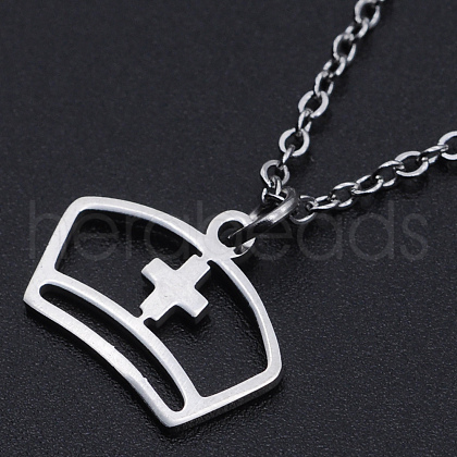 201 Stainless Steel Pendant Necklaces NJEW-S105-JN533-45-1-1