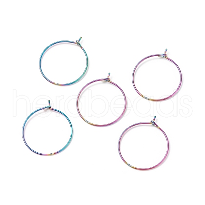 Ion Plating(IP) 316 Surgical Stainless Steel Hoop Earrings Findings STAS-F149-32M-E-1
