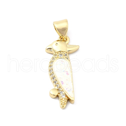 Brass Micro Pave Clear Cubic Zirconia Pendants KK-A221-15A-G-1