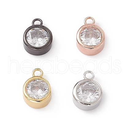 Rack Plating Brass Cubic Zirconia Charms KK-M231-26-1
