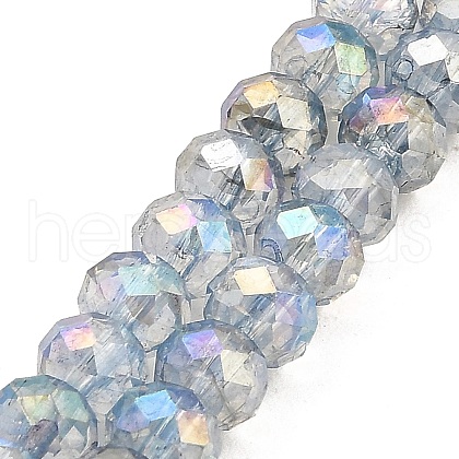 Spray Painted Imitation Jade Glass Beads Strands GLAA-P058-01B-03-1
