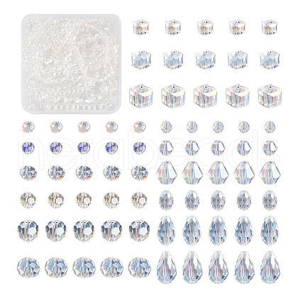 15 Strands 15 Styles Transparent Electroplate Glass Beads Strands EGLA-TA0001-13-1