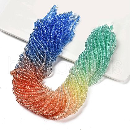 Transparent Painted Glass Beads Strands DGLA-A034-T2mm-A02-1