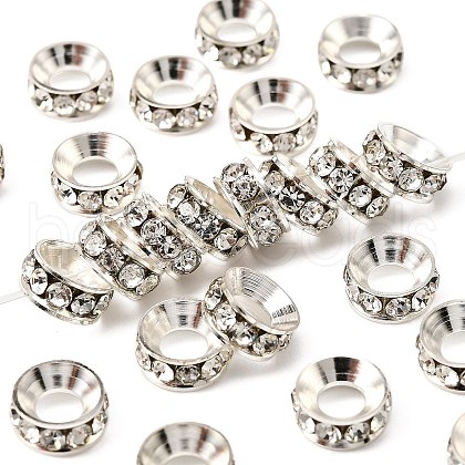Brass Rhinestone Spacer Beads RB-A020-7mm-01S-1