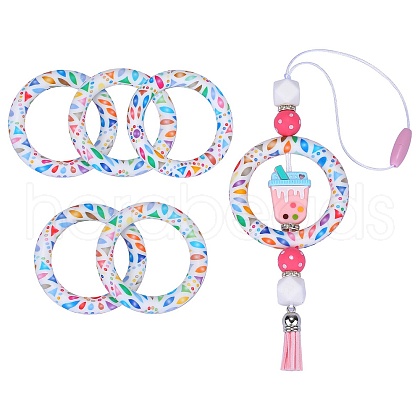 5Pcs Ring Food Grade Eco-Friendly Silicone Focal Beads JX894K-1