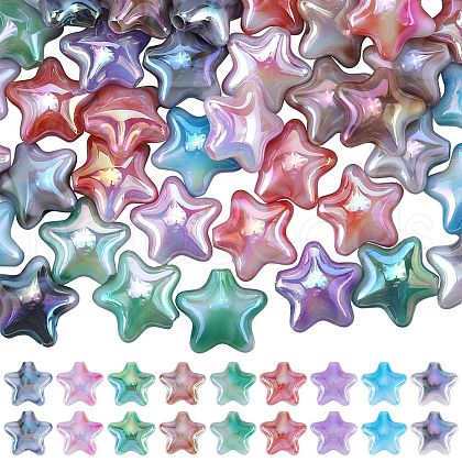 SUNNYCLUE 50Pcs Two Tone Opaque Acrylic Beads SACR-SC0001-28-1