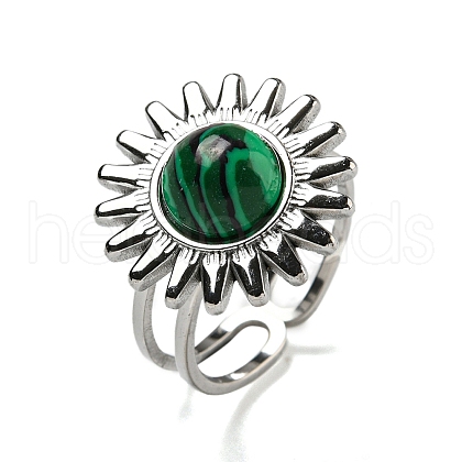 Sun 304 Stainless Steel Open Cuff Rings STAS-Z060-08P-02-1