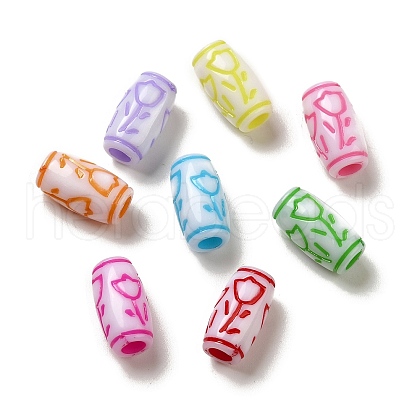 Opaque Acrylic Beads OACR-E039-02B-1