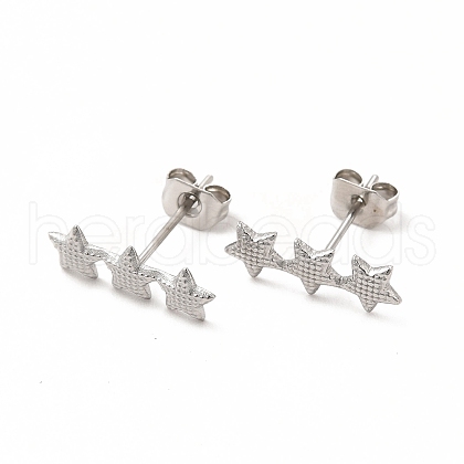 Non-Tarnish 304 Stainless Steel Star Stud Earrings for Women EJEW-C004-03P-1