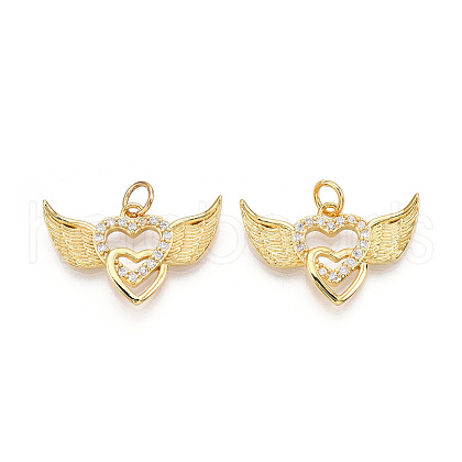 Brass Micro Pave Cubic Zirconia Pendants ZIRC-T016-03G-1