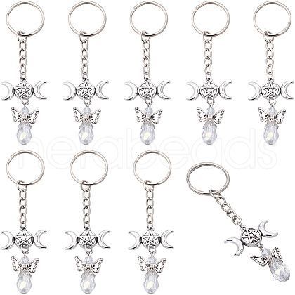 SUNNYCLUE 20Pcs Alloy Keychain KEYC-SC0001-15E-1