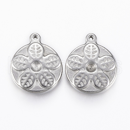 Tarnish Resistant 304 Stainless Steel Pendant Rhinestone Settings STAS-H420-59P-1